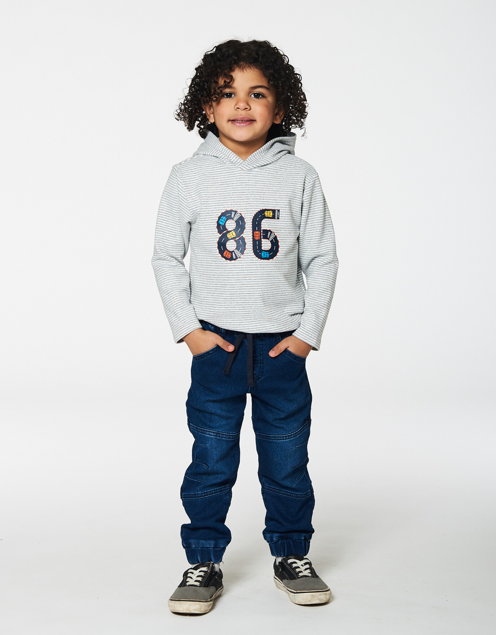 Deux Par Deux Grey 86 Racer Hoodie