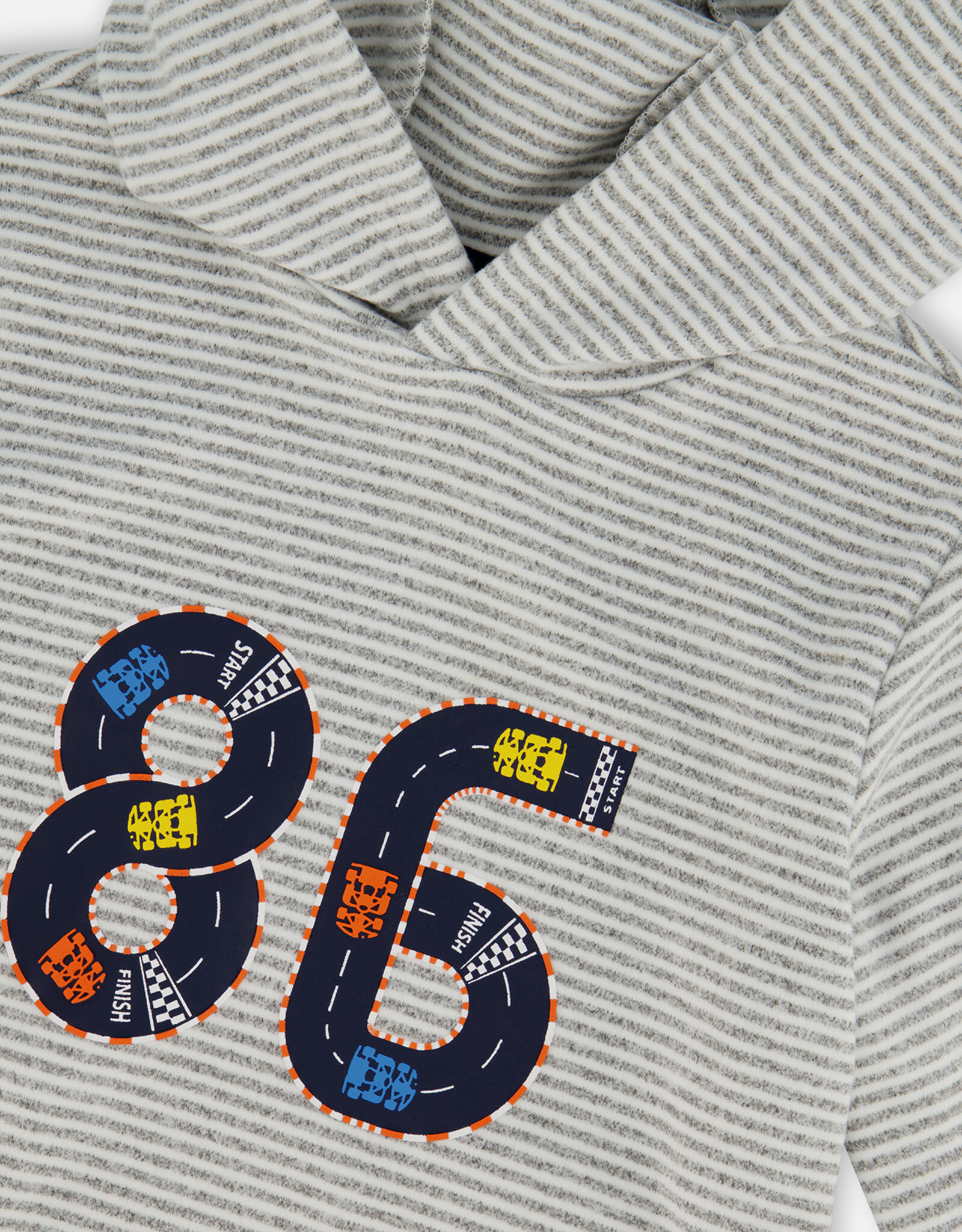 Deux Par Deux Grey 86 Racer Hoodie