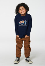 Deux Par Deux Peacoat Long Sleeve Racer T-Shirt