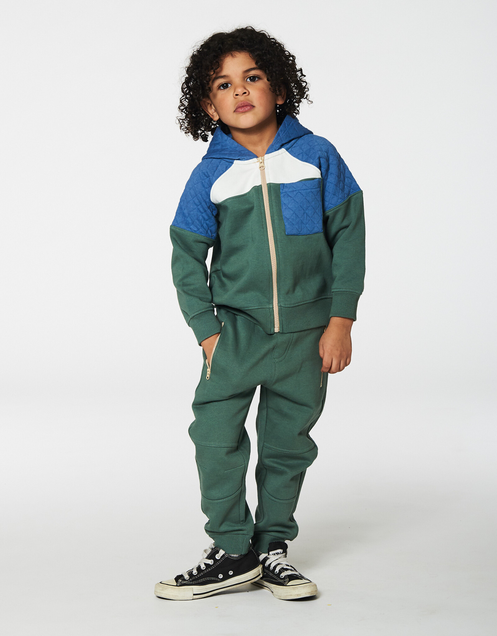 Deux Par Deux Dark Forest Fleece Sweatpants With Zip Pockets