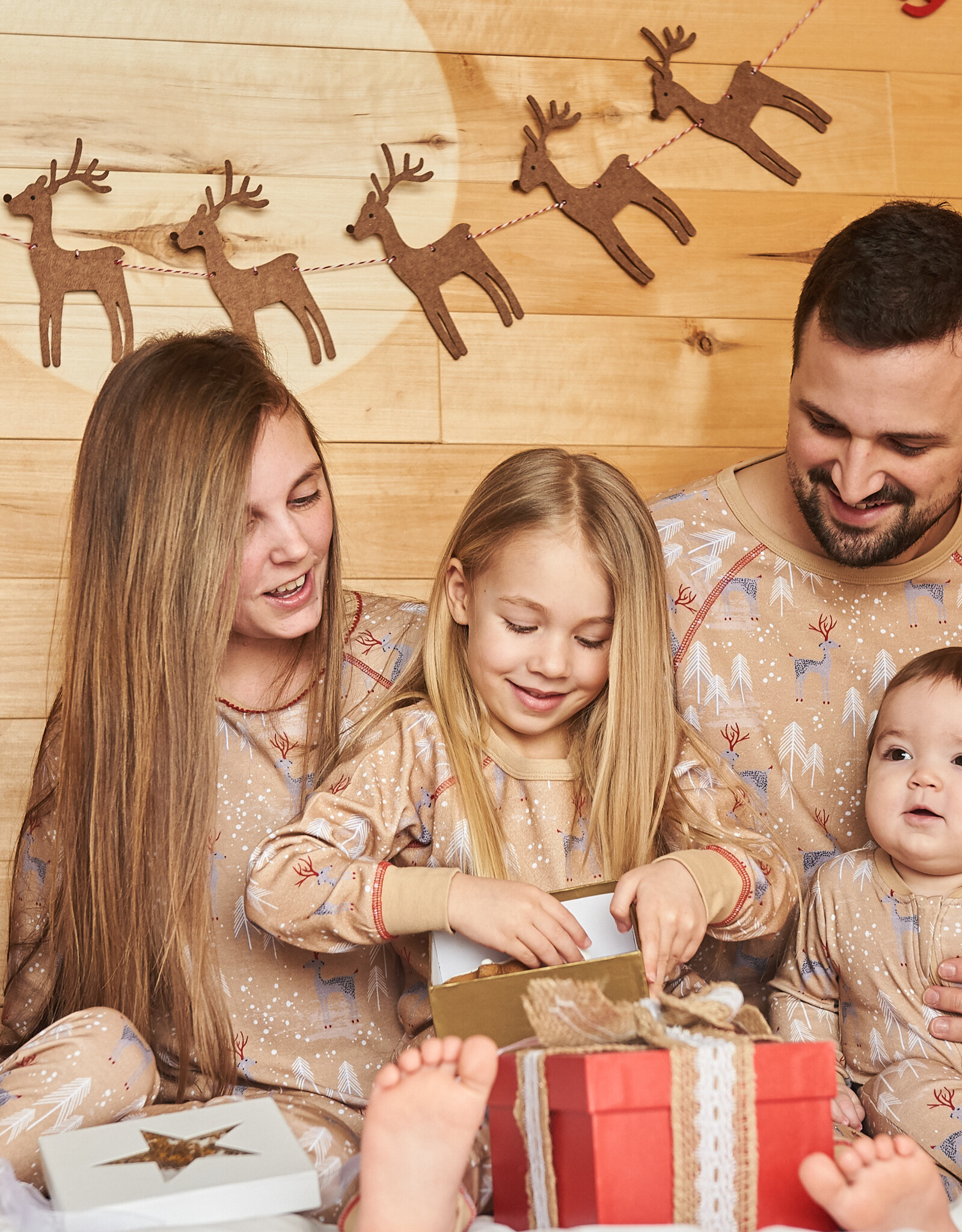Deux Par Deux Christmas Deer Baby One Piece Pajama