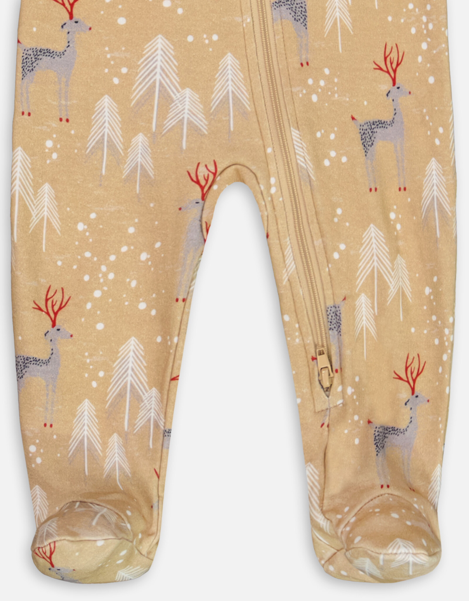 Deux Par Deux Christmas Deer Baby One Piece Pajama