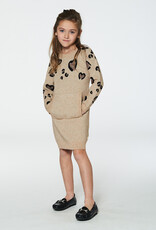Deux Par Deux Champagne Sweater Dress With Heart & Kangaroo Pocket