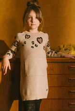 Deux Par Deux Champagne Sweater Dress With Heart & Kangaroo Pocket