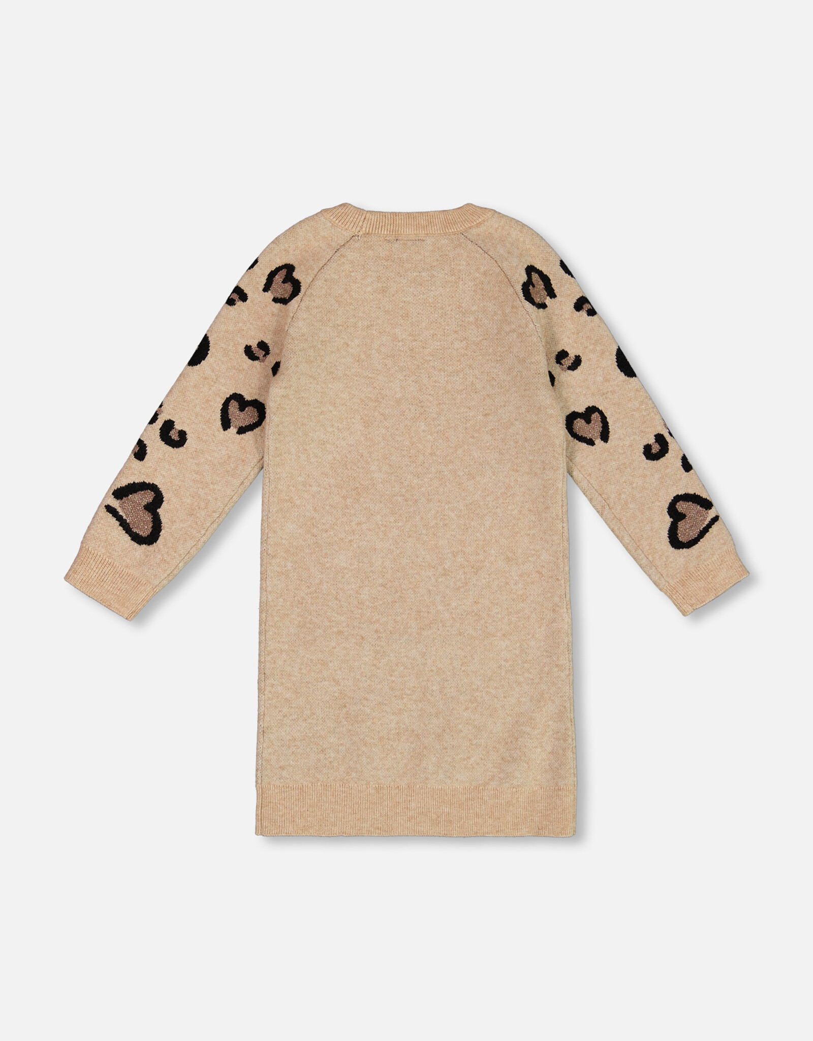 Deux Par Deux Champagne Sweater Dress With Heart & Kangaroo Pocket