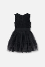Deux Par Deux Anthracite Sleeveless Dress With Tulle Skirt