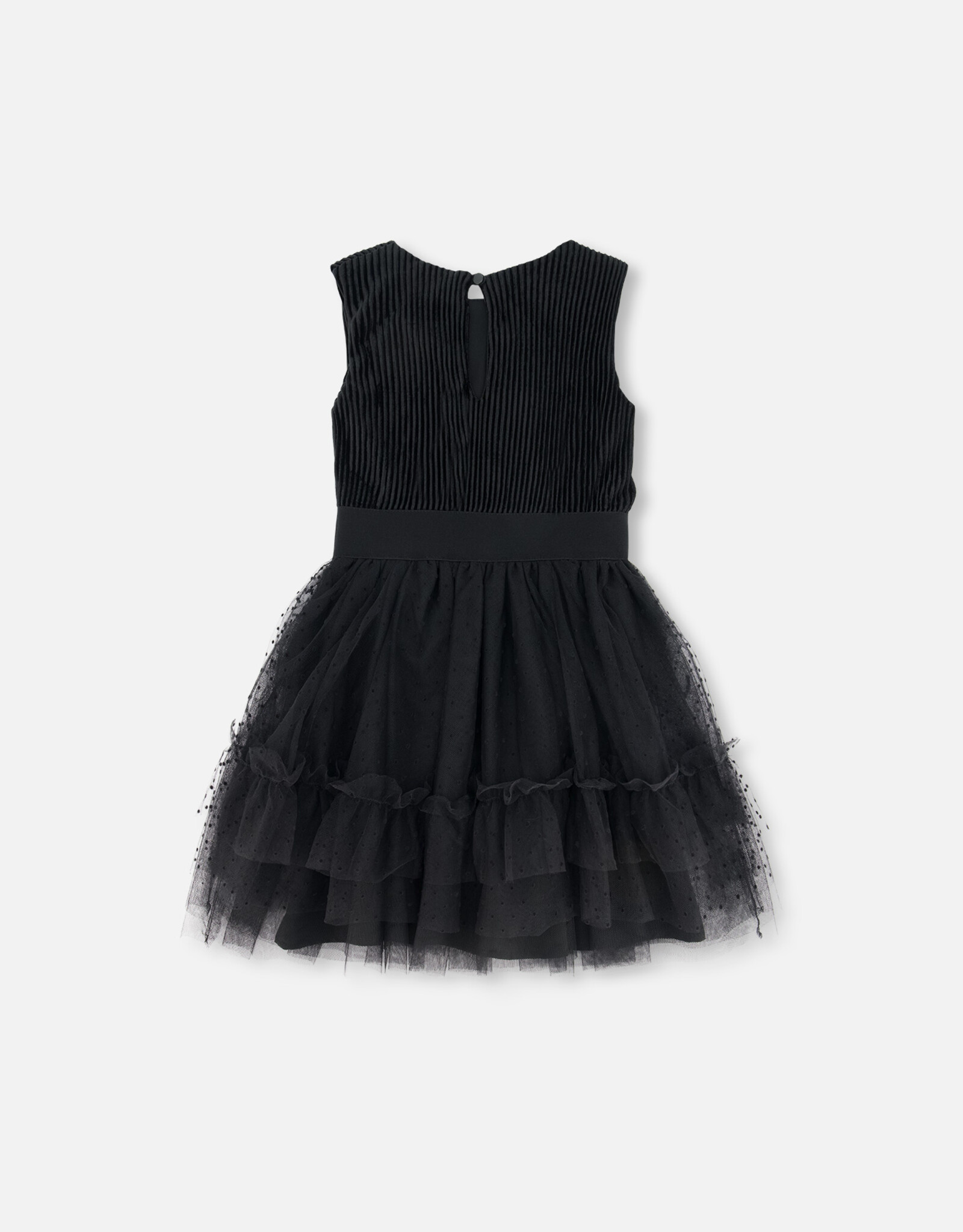 Deux Par Deux Anthracite Sleeveless Dress With Tulle Skirt