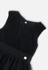 Deux Par Deux Anthracite Sleeveless Dress With Tulle Skirt
