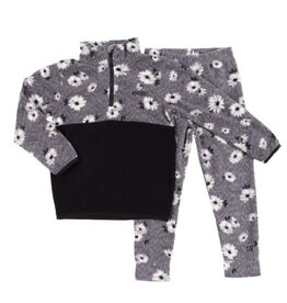 Noruk Grey Flowers Two-Piece Microfleece Base Layer