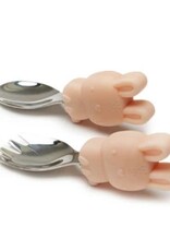 Loulou Lollipop Born to be Wild Learning Spoon/Fork Set - Bunny