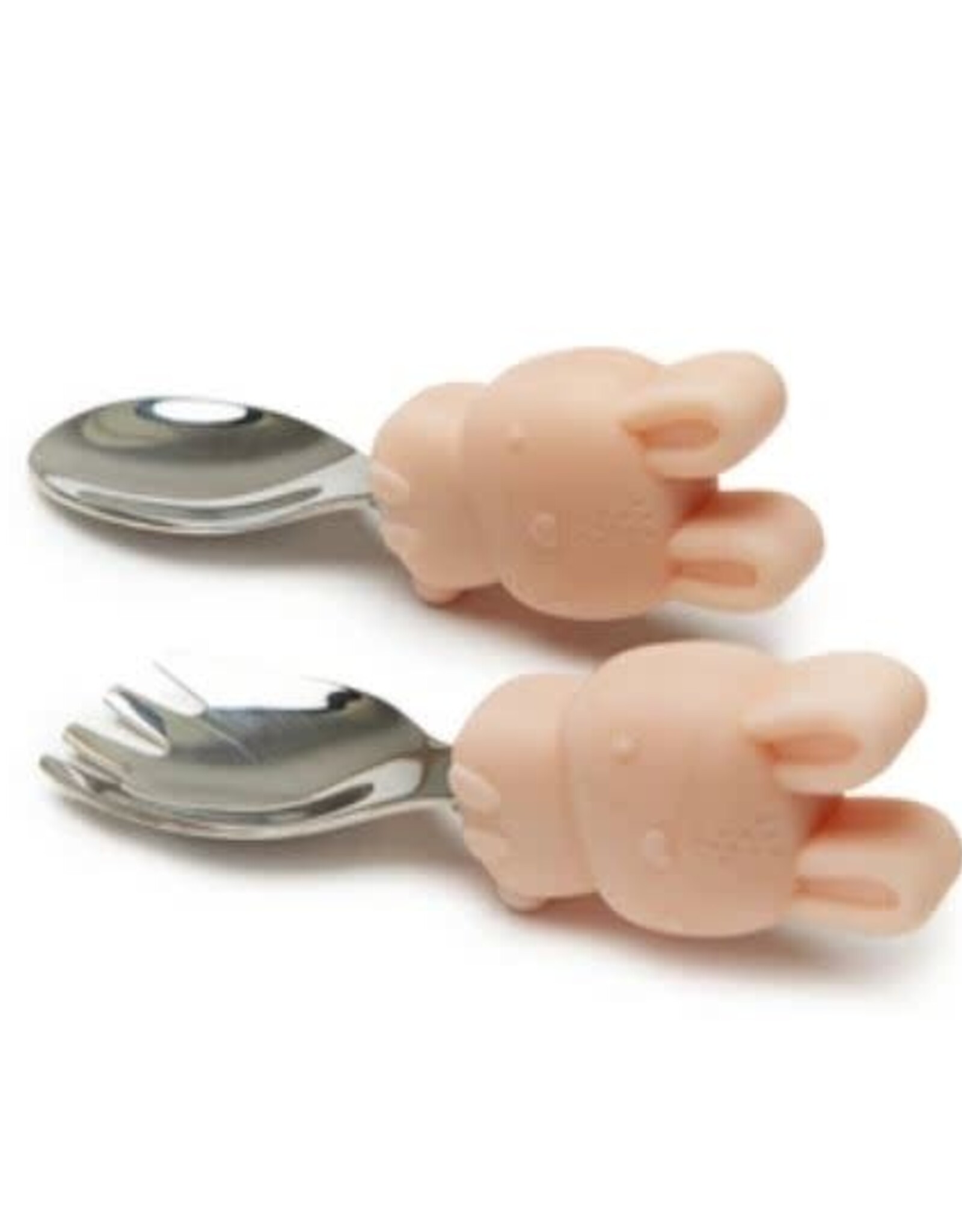 Loulou Lollipop Born to be Wild Learning Spoon/Fork Set - Bunny