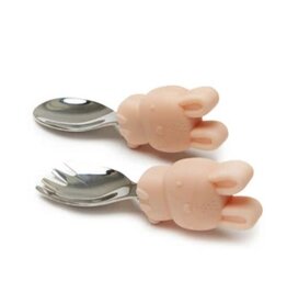 Loulou Lollipop Born to be Wild Learning Spoon/Fork Set - Bunny