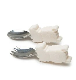 Loulou Lollipop Born to be Wild Learning Spoon/Fork Set - Llama
