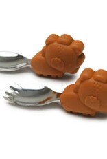 Loulou Lollipop Born to be Wild Learning Spoon/Fork Set - Lion