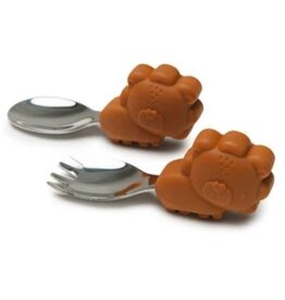 Loulou Lollipop Born to be Wild Learning Spoon/Fork Set - Lion