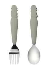 Loulou Lollipop Born to be Wild - Toddler Spoon & Fork Set - Alligator