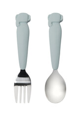 Loulou Lollipop Born to be Wild - Toddler Spoon & Fork Set - Elephant