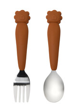 Loulou Lollipop Born to be Wild - Toddler Spoon & Fork Set - Lion