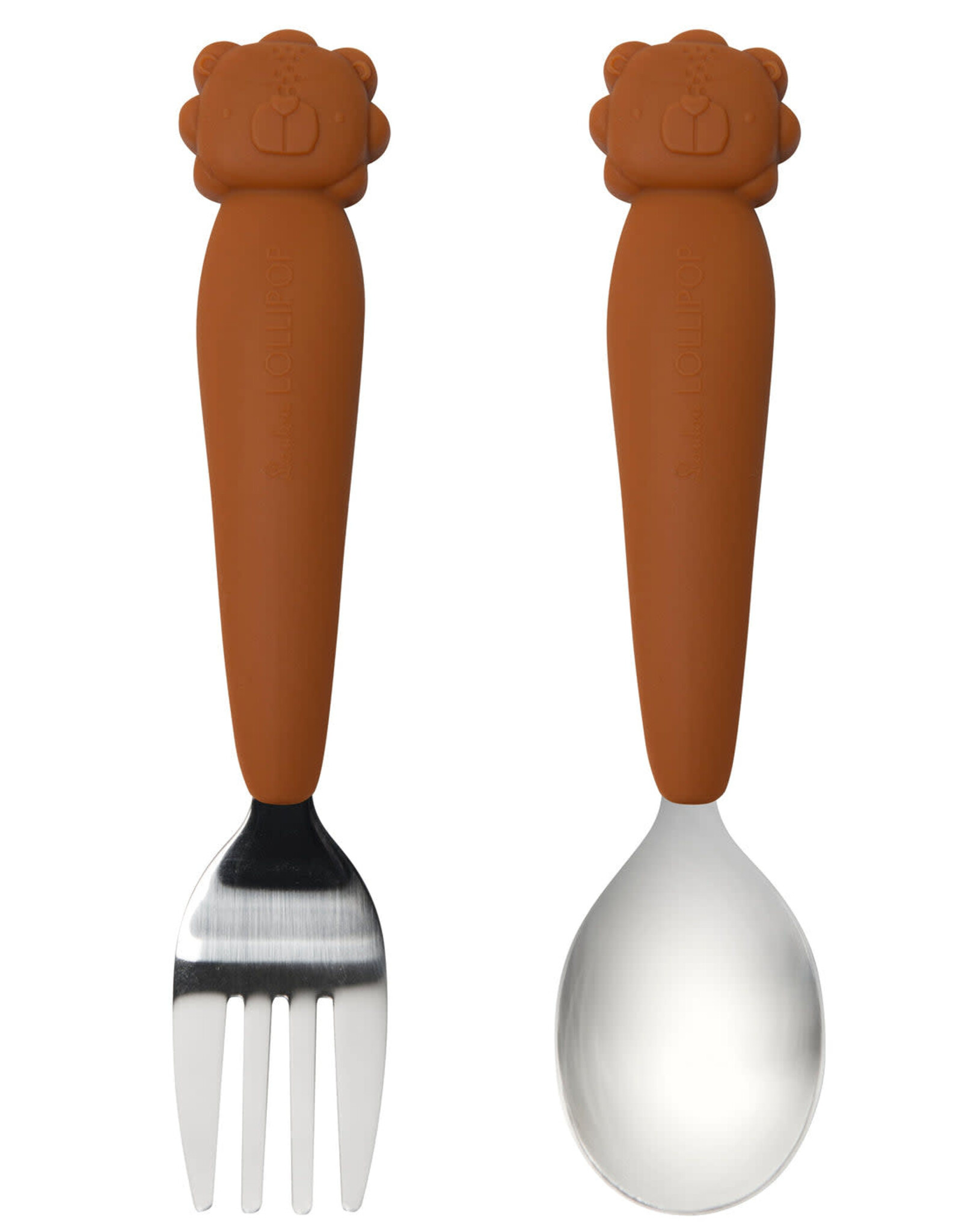 Loulou Lollipop Born to be Wild - Toddler Spoon & Fork Set - Lion