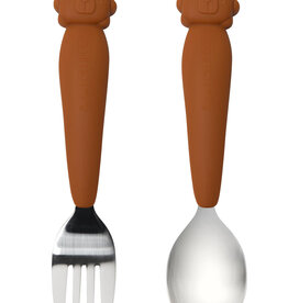 Loulou Lollipop Born to be Wild - Toddler Spoon & Fork Set - Lion