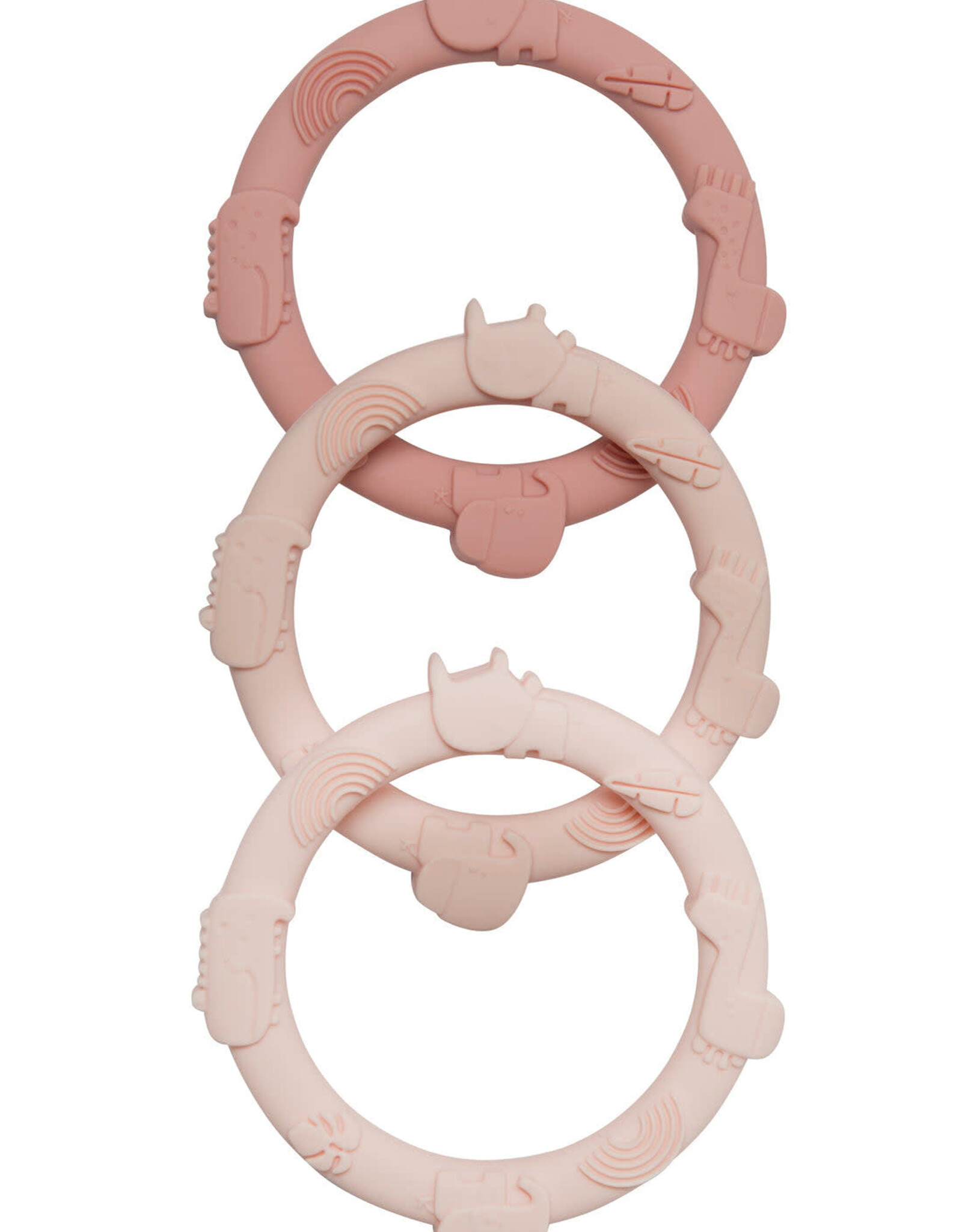Loulou Lollipop Wild Teething Ring Set - Blush Pink