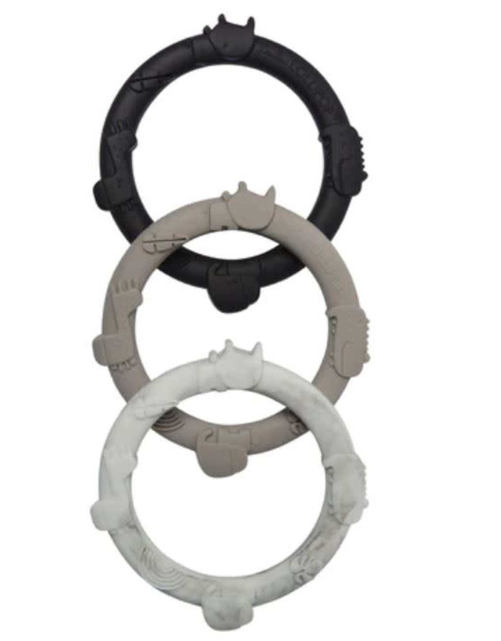 Loulou Lollipop Wild Teething Ring Set - Grey