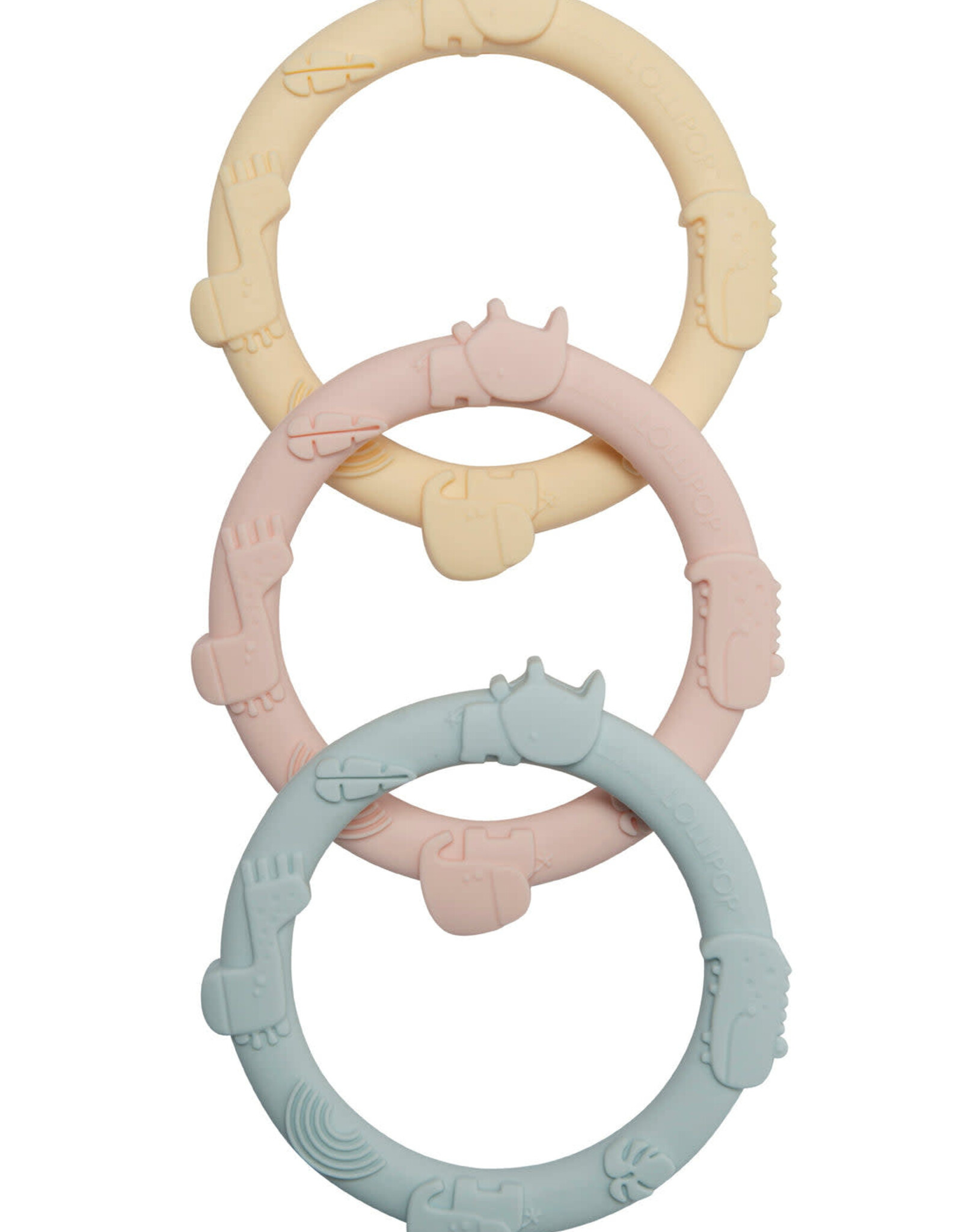 Loulou Lollipop Wild Teething Ring Set - Pastel