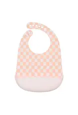Loulou Lollipop Silicone Bib - Pink Checkerboard