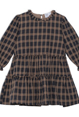 Deux Par Deux Sheer Plaid Long Sleeve Dress