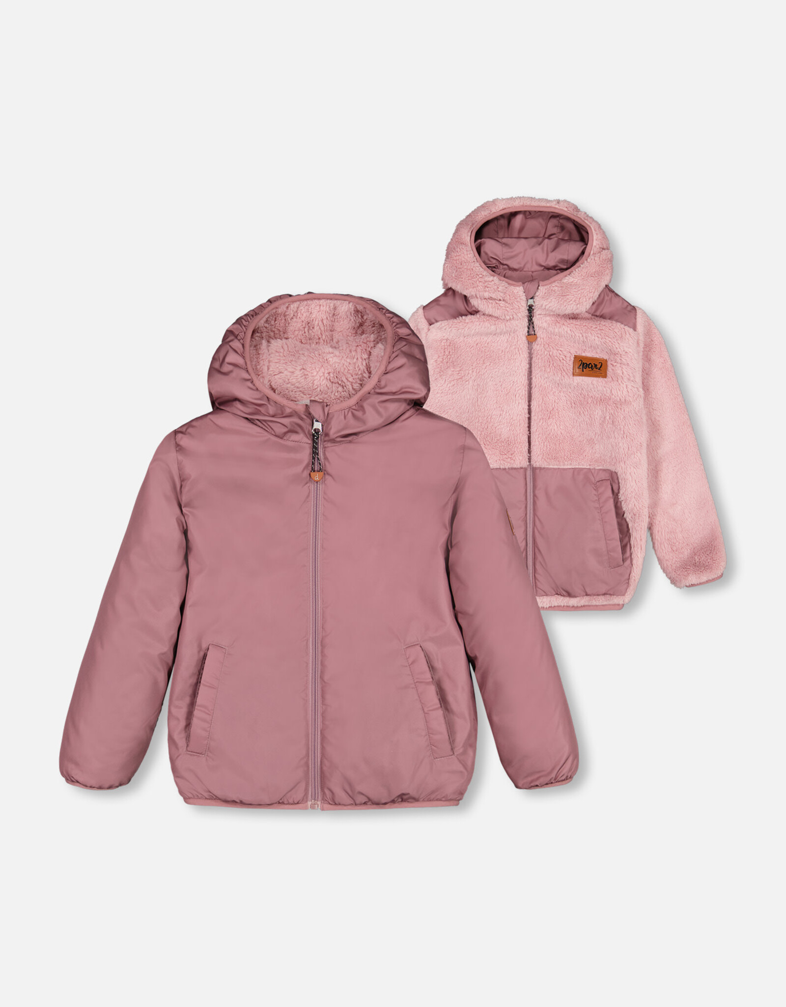 Deux Par Deux Rose Gray Reversible Jacket
