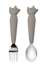 Loulou Lollipop Born to be Wild - Toddler Spoon & Fork Set - Rhino