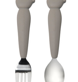 Loulou Lollipop Born to be Wild - Toddler Spoon & Fork Set - Rhino