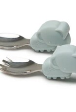 Loulou Lollipop Born to be Wild Learning Spoon/Fork Set - Elephant