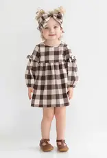 Mabel & Honey S'mores Brown Check Flannel Dress
