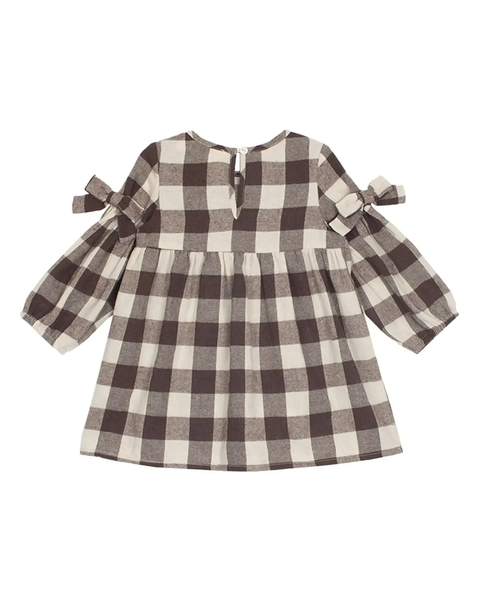 Mabel & Honey S'mores Brown Check Flannel Dress
