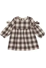 Mabel & Honey S'mores Brown Check Flannel Dress