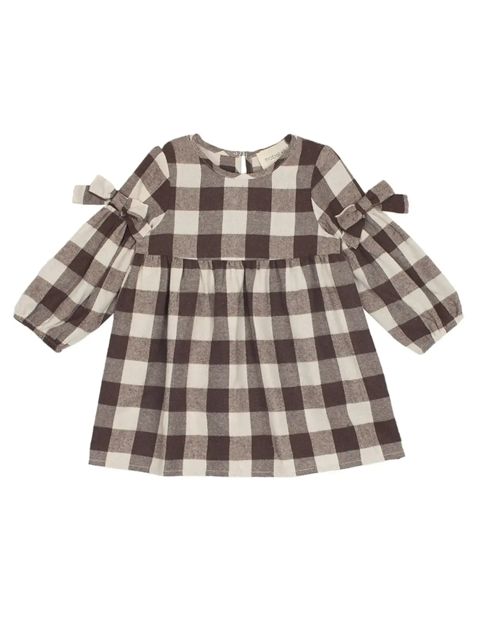 Mabel & Honey S'mores Brown Check Flannel Dress