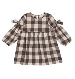 Mabel & Honey S'mores Brown Check Flannel Dress