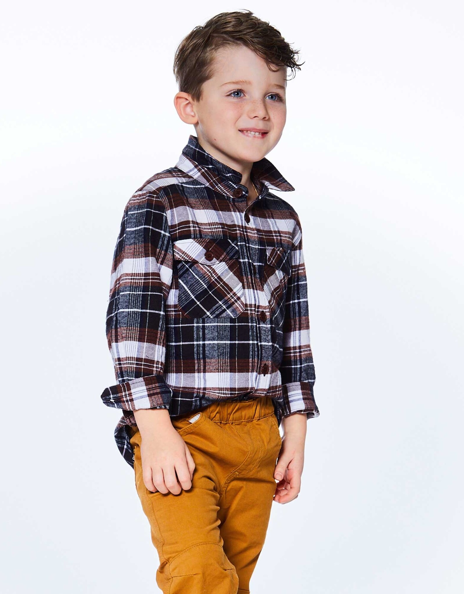 Deux Par Deux Brushed Plaid Shirt