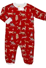 Baby Club Chic Christmas Puppy Zip Up Footie