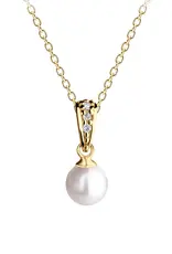 Cherished Moments Gold Plated Single Pearl Necklace