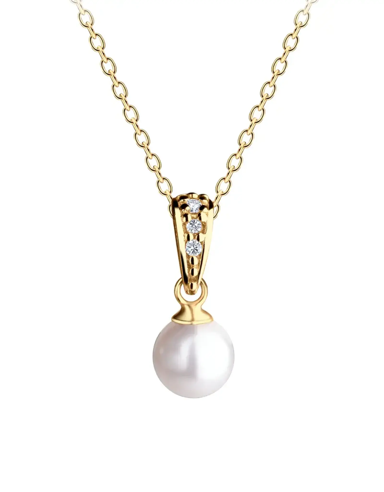 Cherished Moments Gold Plated Single Pearl Necklace
