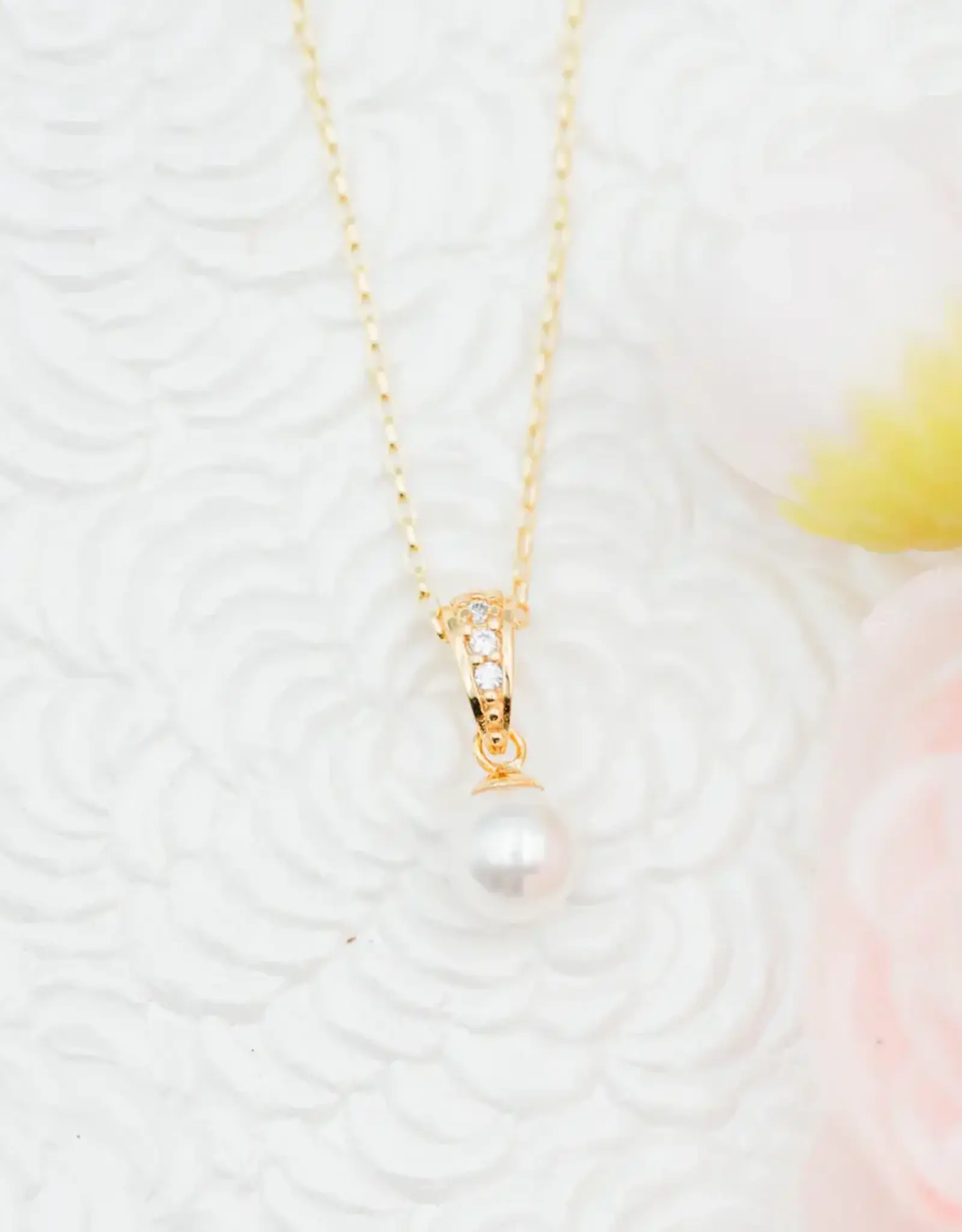 Cherished Moments Gold Plated Single Pearl Necklace
