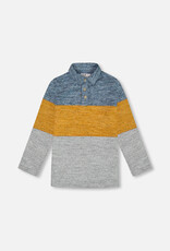 Deux Par Deux Grey Brushed Jersey Polo