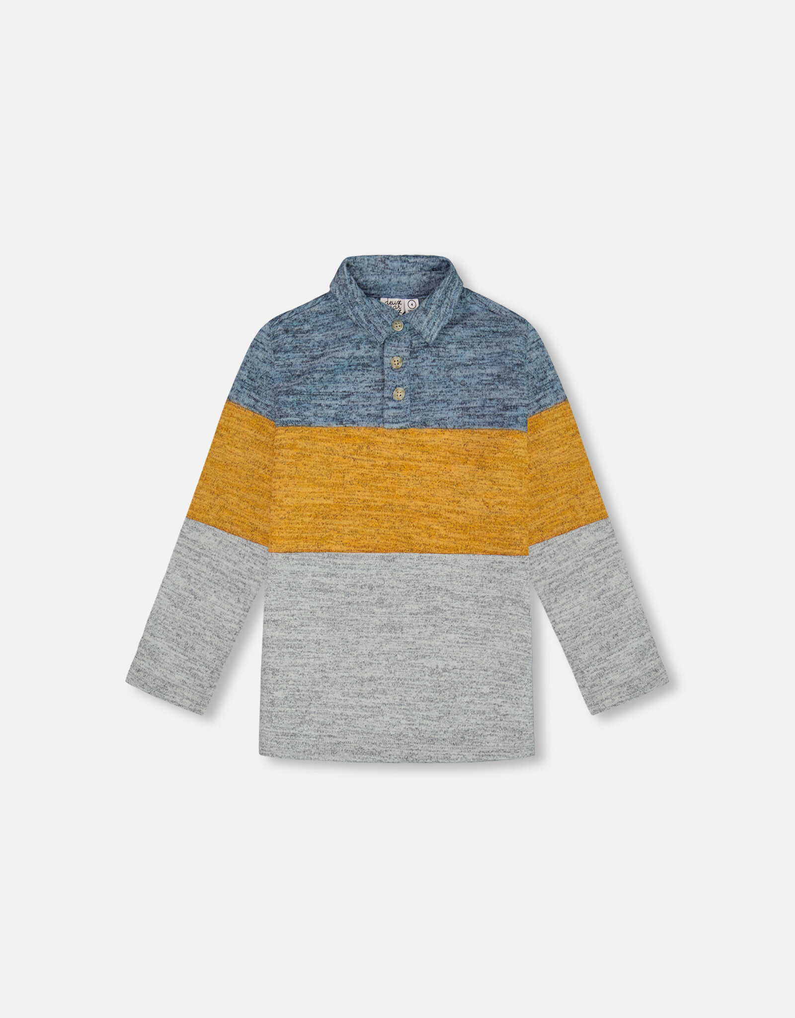 Deux Par Deux Grey Brushed Jersey Polo