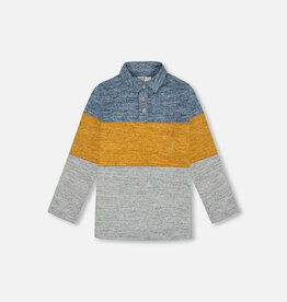 Deux Par Deux Grey Brushed Jersey Polo