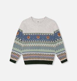 Deux Par Deux Fox Jacquard Sweater