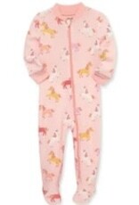 Little Me Pink Unicorn Zip Cotton Sleepwear