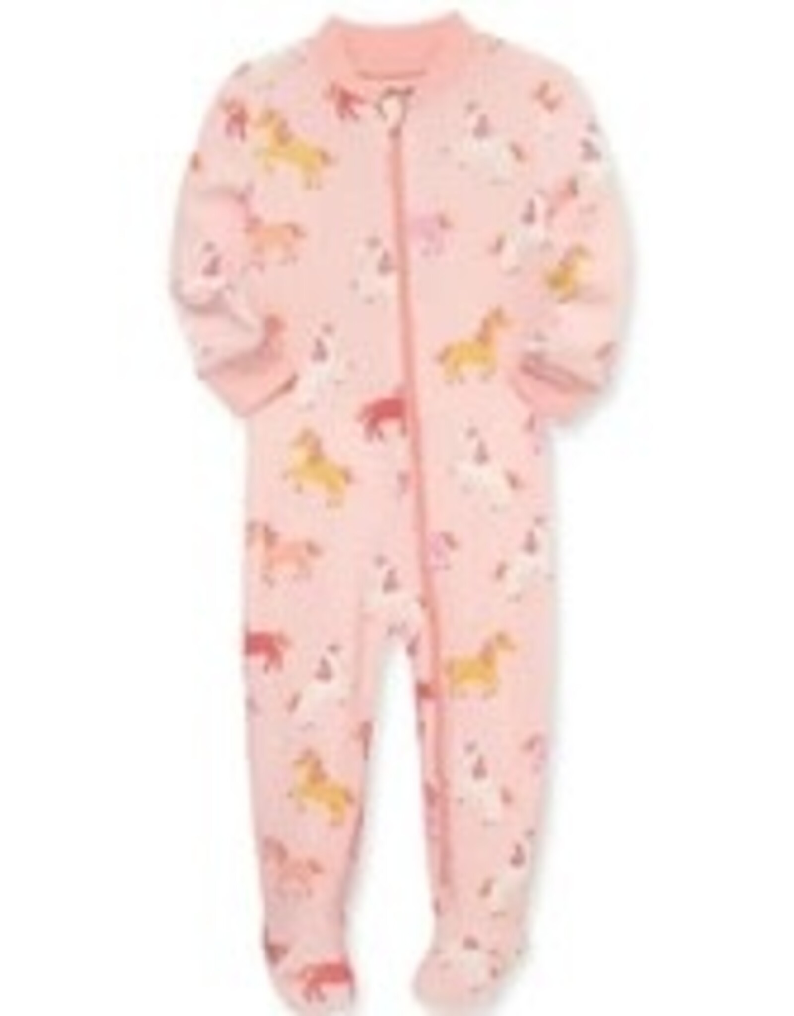 Little Me Pink Unicorn Zip Cotton Sleepwear