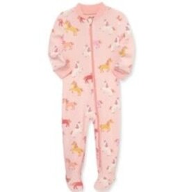 Little Me Pink Unicorn Zip Cotton Sleepwear